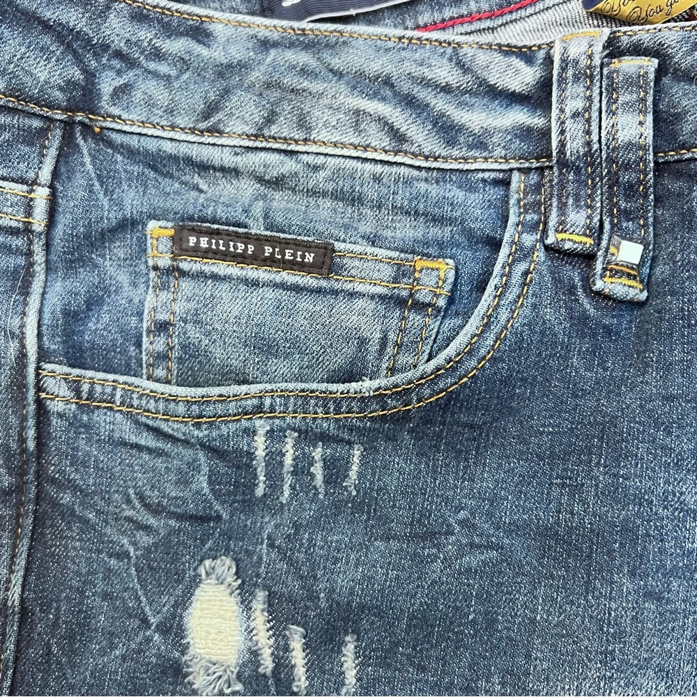 Philipp Plein super straight cut distressed jeans - Picture 7 of 12